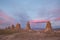 Beautiful view of Trona Pinnacles in California during sunset