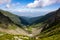 Beautiful view of a valley in Fagaras Mountains on a sunny summer day