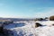 Beautiful view of a valley in winter in Derbyshire Peak District