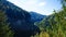 Beautiful view of Via Ferrata Course on the Swiss French Border