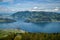 Beautiful view on Vierwaldstattersee lake and Alps, Switzerland