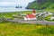 Beautiful view of Vik with Reyniskirkja church on the mountain