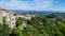 Beautiful view of the village of Motovun in the mountains in Croatia