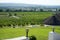 A beautiful view of the vineyards from the hill, where festivals and wine tastings of private wineries take place.