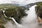 Beautiful view of the Voringsfossen waterfall. Bjoreio river . National park Hardangervidda, Eidfjord, Norway.