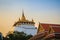 Beautiful view of Wat Saket Ratcha Wora Maha Wihan (Wat Phu Khao Thong, Golden Mount temple), a popular Bangkok tourist