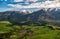 Beautiful view of Western Tatras mountains in Slovakia. Village  Konska under and peak Baranec at background