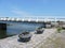 Beautiful view of white bridge across Baltic sea, Sveaborg, Finland