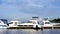 Beautiful view of yacht club above water