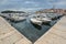 Beautiful view on Yachts, fishing boats, Adriatic sea and Rovinj embankment, Croatia