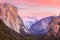 Beautiful view of yosemite national park at sunset in California