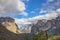 Beautiful view in Yosemite valley with half dome and el capitan