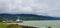 beautiful views of the harbour, clouds and mountains