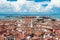 Beautiful views of the houses Venice with red tile roofs