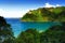 Beautiful views of Maui North coast seen from famous winding Road to Hana. Hawaii