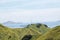 Beautiful views of savanna and sea hills on the western part of Flores Island in Labuan Bajo