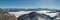 Beautiful views on Swiss Alps during inversion weather as seen from top ot Mount Pilatus