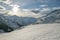 Beautiful views on winter landscape around Urseren valley in Switzerland