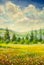 Beautiful village rural landscape farm country impressionism plein air painting agriculture fields