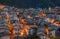 The beautiful village of Scanno in the evening, during autumn season. Abruzzo, central Italy.