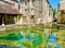 Beautiful village of Tonnerre with the natural karst spring of Fosse Dionne