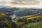 Beautiful vineyards landscape of Jeruzalem on Slovene Hills. Ljutomer. Northeastern Slovenia