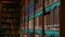 Beautiful vintage bookshelves in the old library in the Rijksmuseum, Amsterdam