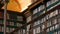 Beautiful vintage bookshelves in the old library in the Rijksmuseum, Amsterdam