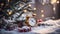 beautiful vintage clock alarm tradition , design , wintertime traditional composition celebrate