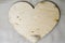 Beautiful, vintage, homemade, wooden heart on Valentine`s Day