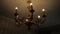 Beautiful vintage lamp with 6 bulbs and dark interior.
