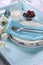 Beautiful vintage retro style aqua dessert tray - vertical