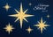 Beautiful vintage stars on dark blue background.