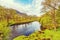 Beautiful vintage toned style scenic irish countryside landscape from the north west. achill island