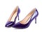 Beautiful violet classic women shoes isolated
