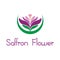 Beautiful violet saffron flower logo icon vector template