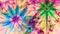 Beautiful vividly colored modern flower background in green,pink,blue,yellow colors