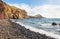 Beautiful volcanic black pebble beach, Ponta de Sao Lourenco, Madeira Island