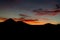 Beautiful volcano silhouette at sunrise