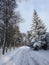 Beautiful walking path and nice snowy trees , Lithuania