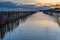 Beautiful of The walkway bridge in evening at Bang Khun Thian sea view, Bang Khun Thian, Bangkok