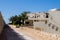 Beautiful wallpaper of egyptian brown buildings and sand, sunny sky, clear weather