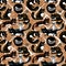 Beautiful wallpaper with kittens playing different toys