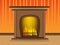 Beautiful warm hot fireplace romantic