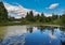 Beautiful warm sunny day,flowers,river,blue sky