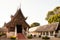 Beautiful Wat Ton Kwen wooden buddha hall, Chiang Mai , Thailand