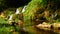 Beautiful Water Stream Scenery next to the Roski Waterfall at Krka National Park in Croatia