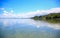 Beautiful water view with blue sky background. Whangarei beach,