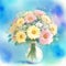 Beautiful watercolor bouquet. Whimsical Blooms. A Watercolor Bouquet of Wildflowers. Generative AI