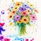 Beautiful watercolor bouquet. Whimsical Blooms. A Watercolor Bouquet of Wildflowers. Generative AI